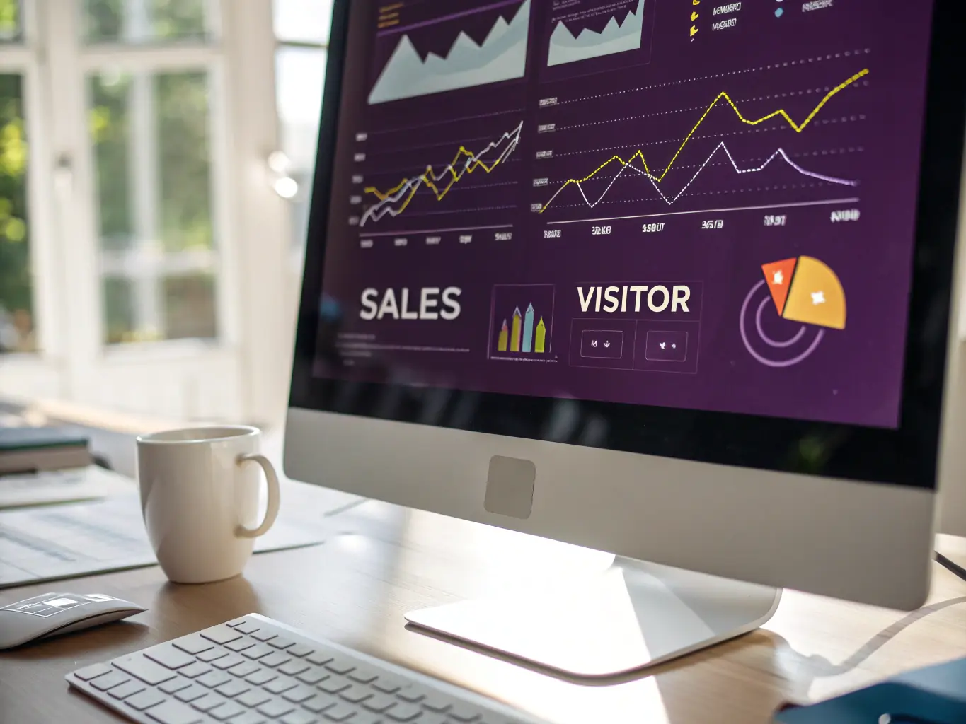 A high-tech online store interface with analytics dashboards and AI-driven product recommendations, representing the E-Commerce Success Strategies course.